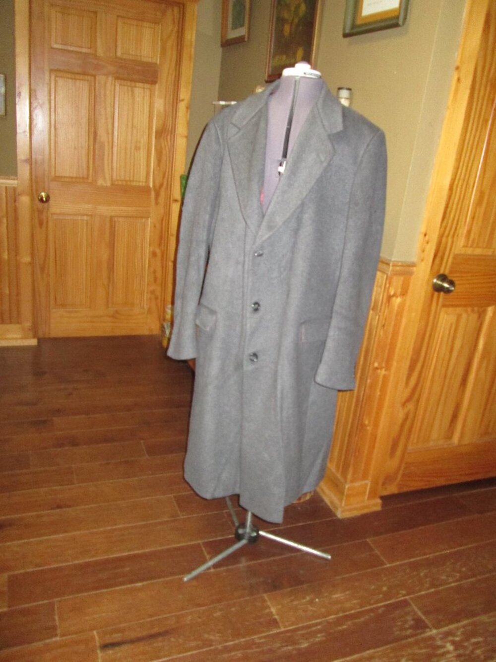 Mens Vtg Wool & Cashmere top overcoal xl gray great vintage
